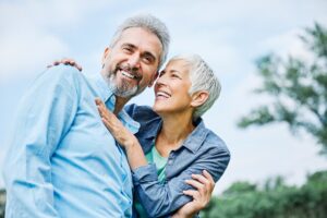 Older Couple Outdoors Exercising Keeping  Healthy Vascular Health